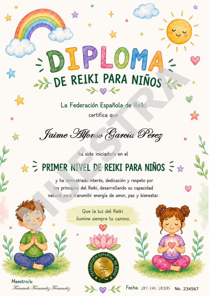 diploma Reiki para niños